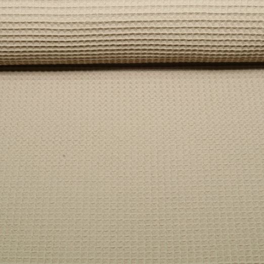 Waffelpique Lotta - Uni Dunkles Beige