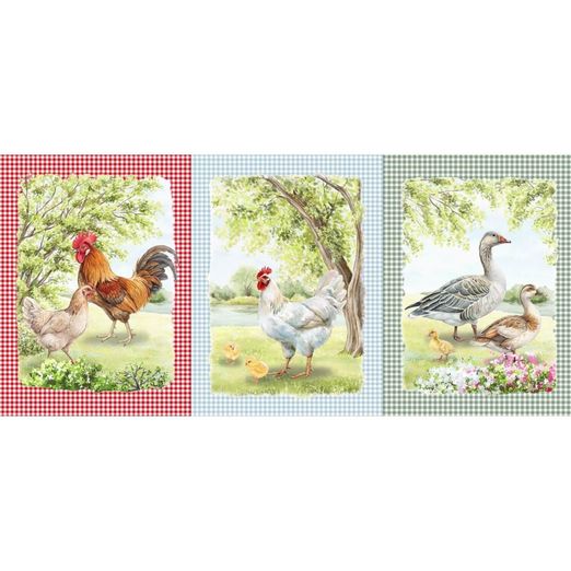 Canvas Panel - Hühner und Enten Multicolor