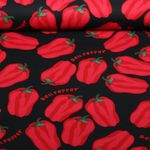 Baumwoll-Canvas - Leinenlook Paprika Schwarz