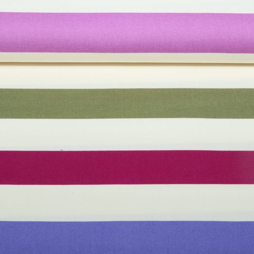 Baumwoll-Canvas - Blockstreifen Multicolor Lila