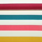 Baumwoll-Canvas - Blockstreifen Multicolor Petrol