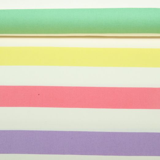 Baumwoll-Canvas - Blockstreifen Multicolor Pastell