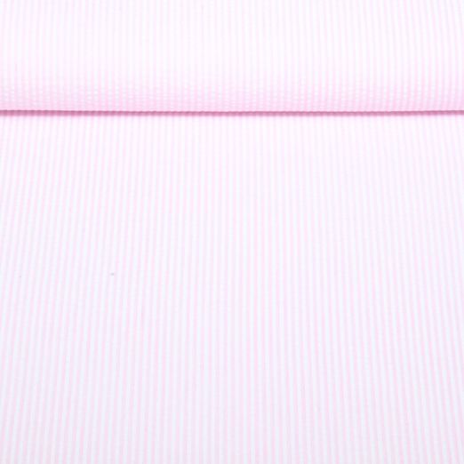 Seersucker - Streifen Rosa