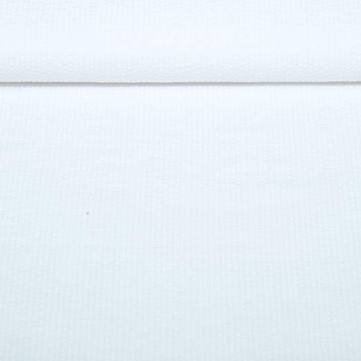 Seersucker - Streifen Weiß