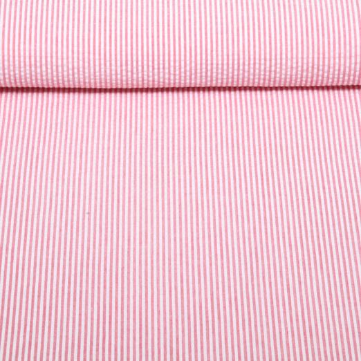 Seersucker - Streifen Rot