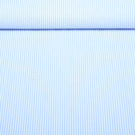 Seersucker - Streifen Hellblau