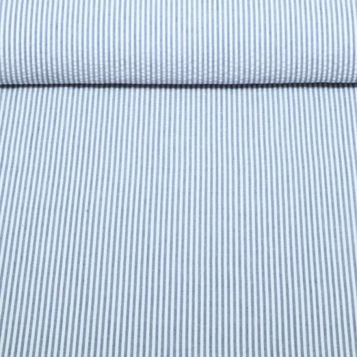 Seersucker - Streifen Anthrazit