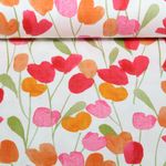 Baumwoll-Canvas - Leinenoptik Tulpen Weiß