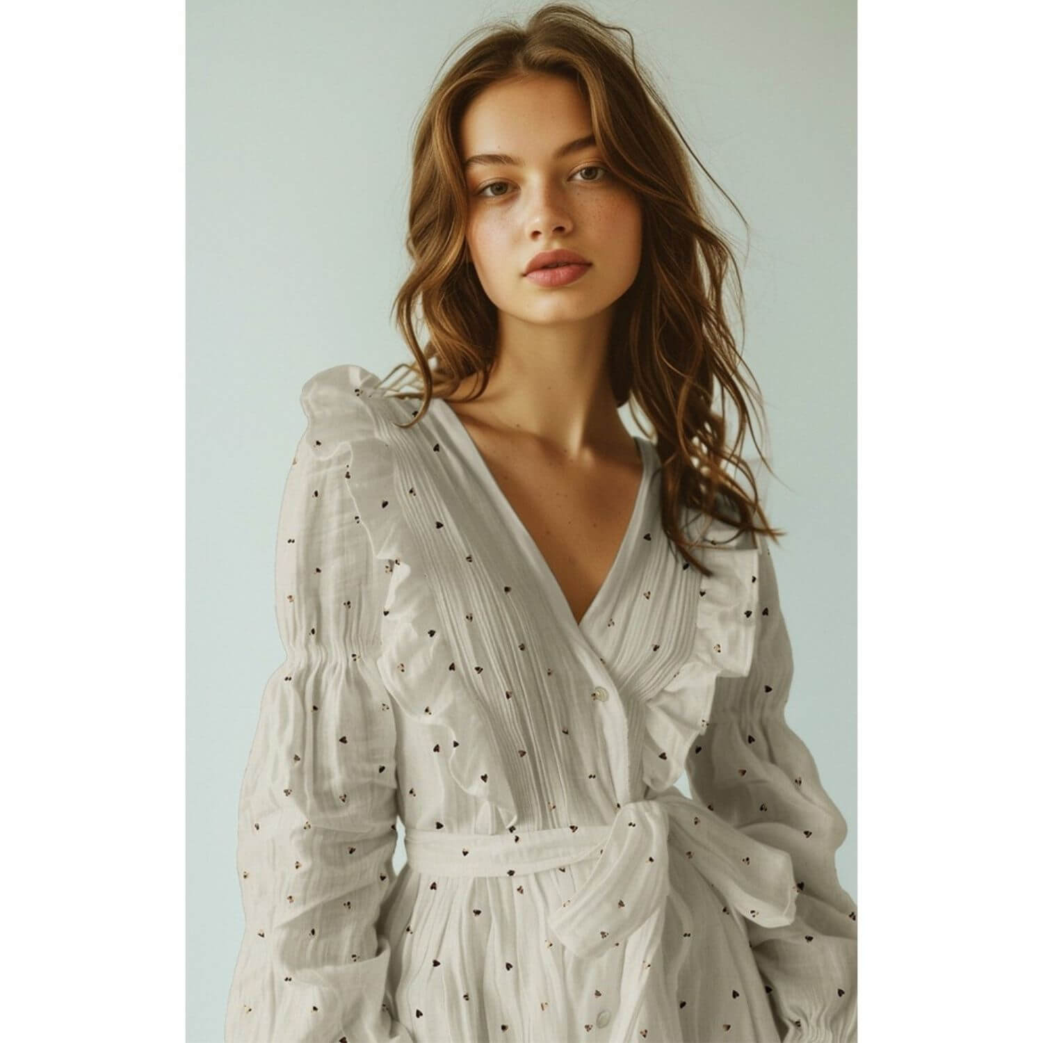 Viskoseleinen - Leo Herzen Foliendruck Ecru-1 Viskoseleinen - Leo Herzen Foliendruck Ecru-1