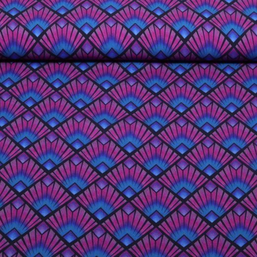 Viskose - Digital Grafisch Marineblau