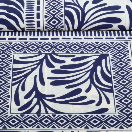 Kleider und Blusenstoff - Stretch Patchwork Navy