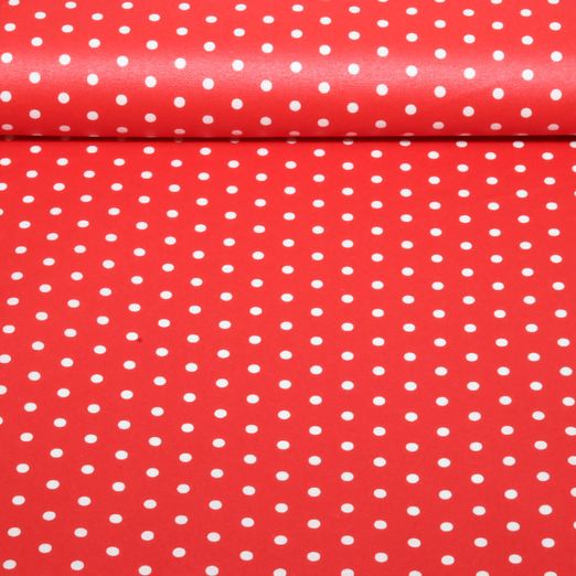 Beschichtete Baumwolle - Punkte Rot