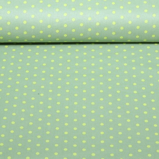 Beschichtete Baumwolle - Punkte Salbeigrün