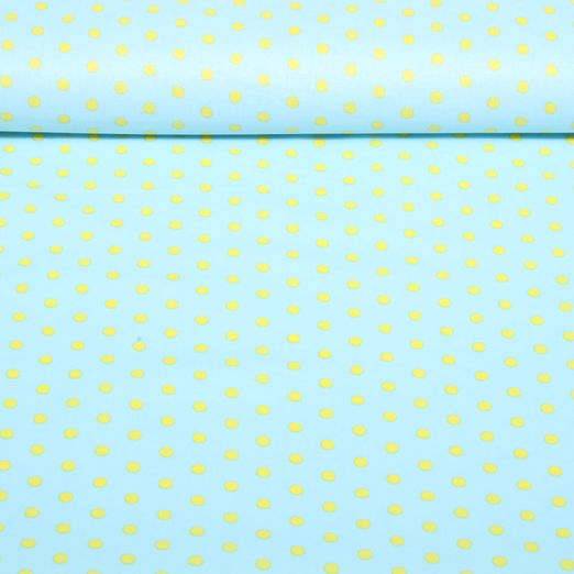 Beschichtete Baumwolle - Punkte Hellblau
