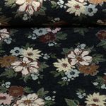 Gobelin - Chenille Blüten Gold Schwarz