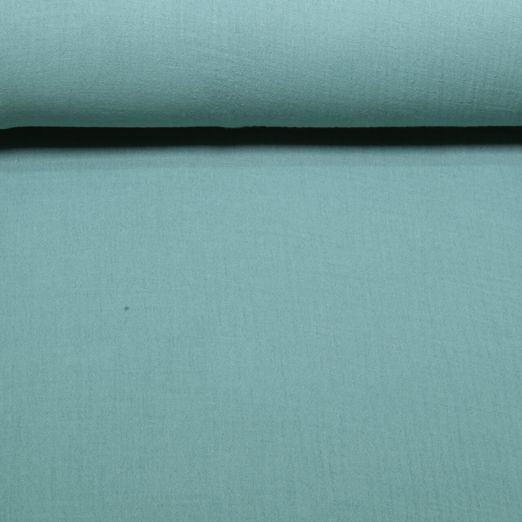 Leichter Baumwoll-Musselin Extrabreit - Uni Hellpetrol 280 cm