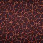 Raso di cotone - Fiori grandi marrone scuro