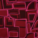Raso di cotone - Geometrico rosso bordeaux