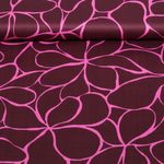 Baumwolle Satin - Große Blüten Bordeauxrot