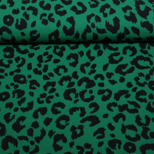 Satin - Stretch Leo Grün