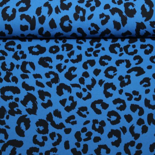 Satin - Stretch Leo Royalblau