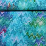 Viskosejersey - Wellen Embroidery Türkis Multicolor