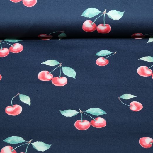 Outdoorstoff - Digital Wasserabweisend Kirschen Navy Outdoorstoff - Digital Wasserabweisend Kirschen Navy