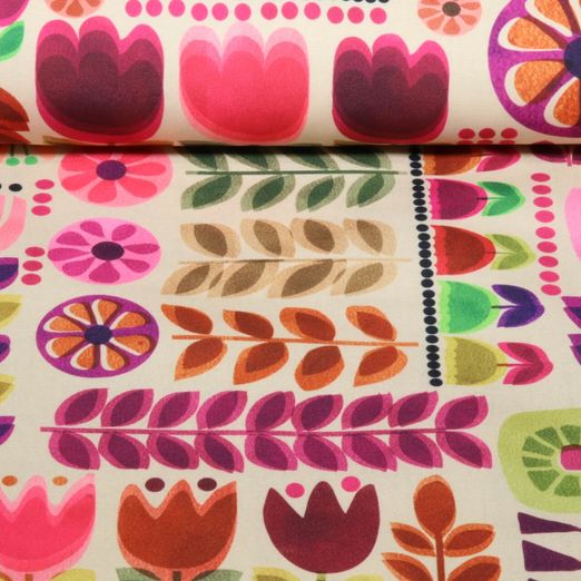 Outdoorstoff -  Digital Wasserabweisend Blumen Mehrfarbig