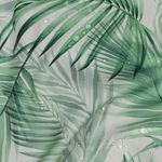 Outdoorstof - Digitaal waterafstotend, bladmotief, wit