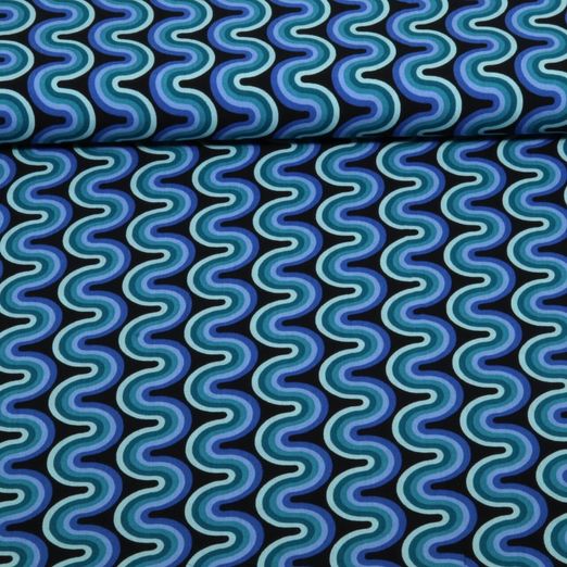 Viscose - vagues vert pétrole