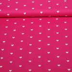 Popeline de coton - Coeurs Fuchsia Blanc Popeline de coton - Coeurs Fuchsia Blanc
