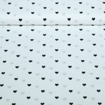 Popeline de coton coeurs Blanc Noir Popeline de coton coeurs Blanc Noir