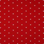 Cuori in popeline di cotone - rosso bianco