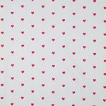 Popeline di cotone con cuori bianchi e fucsia