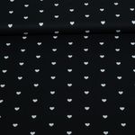 Popeline de coton coeurs Noir Blanc Popeline de coton coeurs Noir Blanc