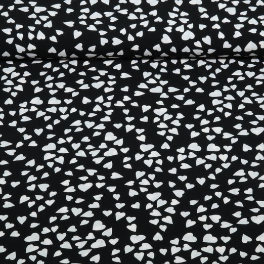 Viskose - Herzen Schwarz Ecovero™