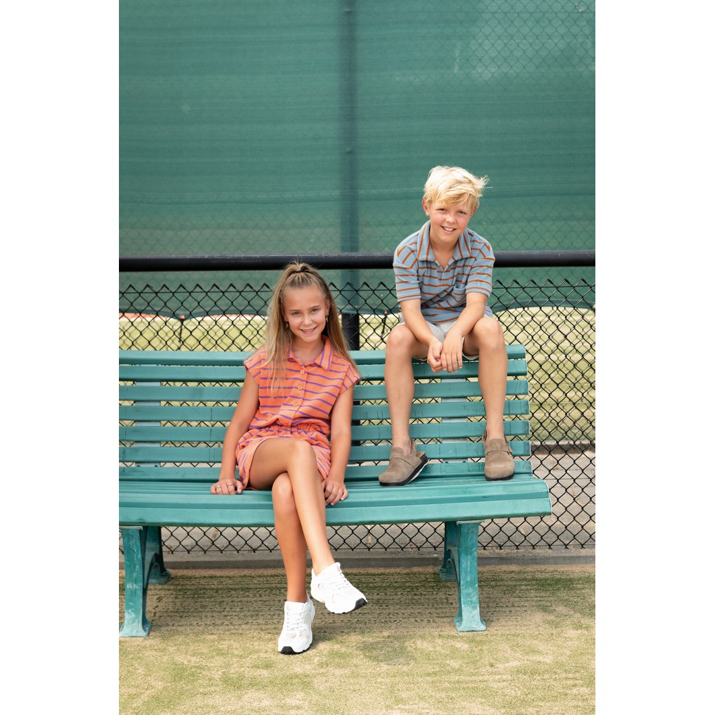 Stretch Frottee - Streifen Blau Braun Garngefärbt-2 Stretch Frottee - Streifen Blau Braun Garngefärbt-2