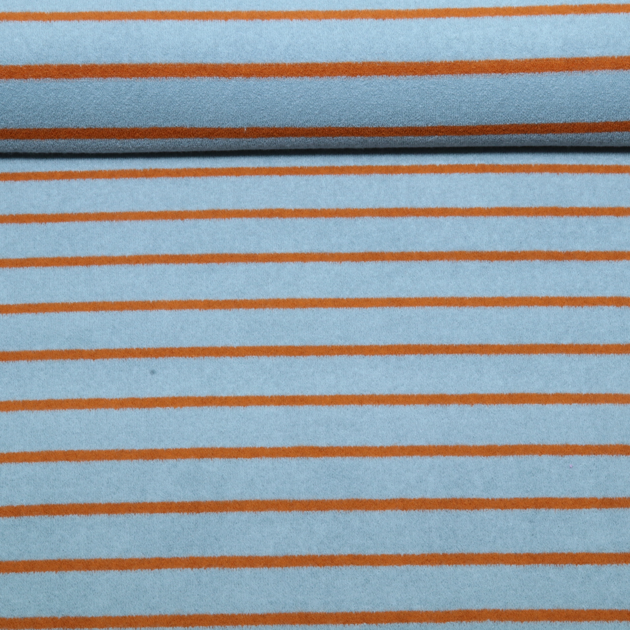 Stretch Frottee - Streifen Blau Braun Garngefärbt-0 Stretch Frottee - Streifen Blau Braun Garngefärbt-0