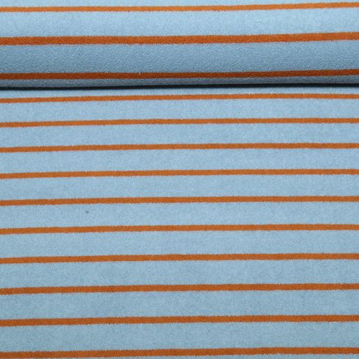 Stretch Frottee - Streifen Blau Braun Garngefärbt Stretch Frottee - Streifen Blau Braun Garngefärbt