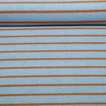 Stretch Frottee - Streifen Blau Braun Garngefärbt