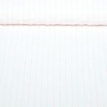 Baumwoll-Webware - Streifen und Blumen Bestickt Weiß Rosa