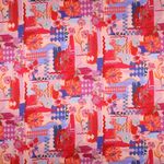 Bomullssatin - Digital Patchwork Röd