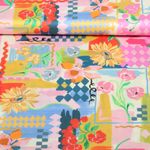 Satin de coton - patchwork numérique Jaune