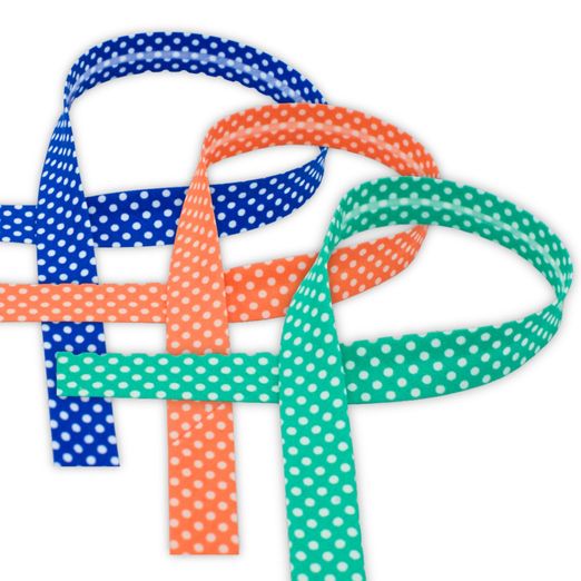 Baumwoll Schrägband Dots 18mm - Meterware Baumwoll Schrägband Dots 18mm - Meterware