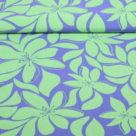 Viskose - Große Blüten Lila Viskose - Große Blüten Lila