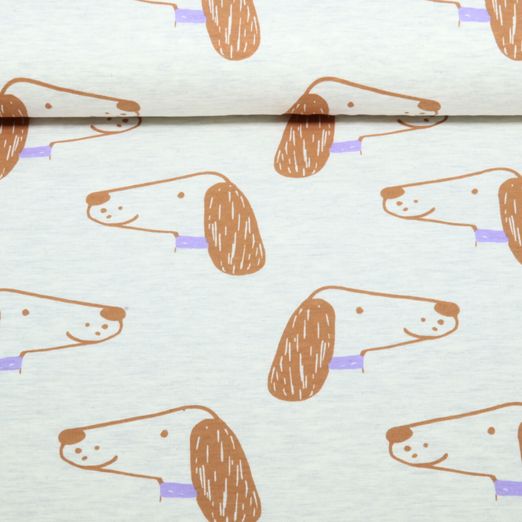 Jersey - Hunde Ecru Melange Jersey - Hunde Ecru Melange