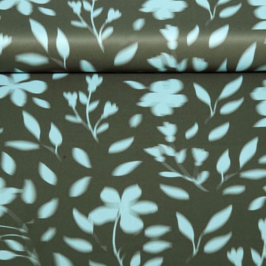 Satin - Digital Blumen Grün Satin - Digital Blumen Grün