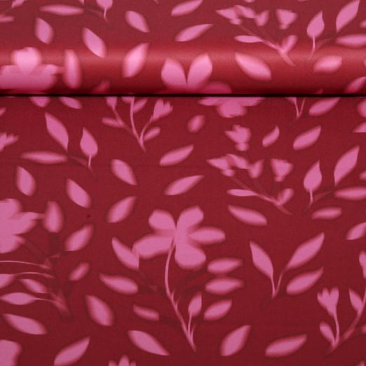 Satin - Digital Blumen Bordeaux