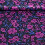 Satin de coton - fleurs digitales Fuchsia