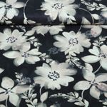 Baumwoll-Viskose - Digital Blumen Schwarz